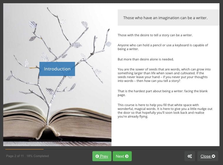 online course in creative writing