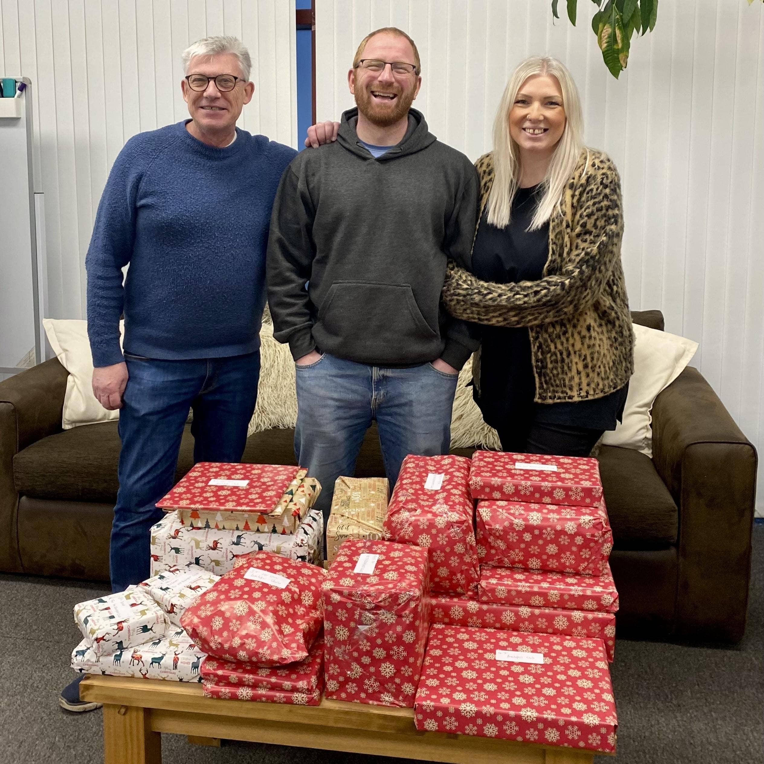Team taking part in Christmas volunteering project