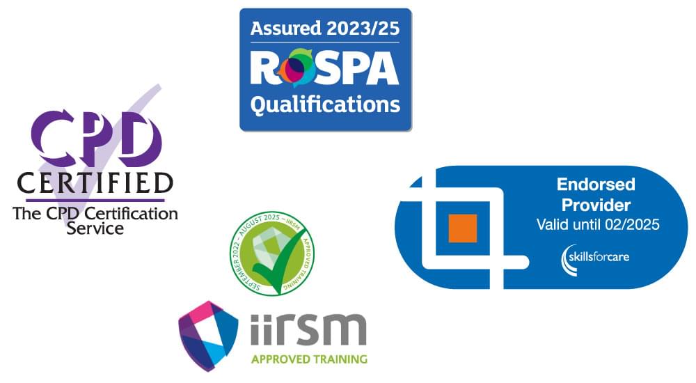 image displaying logos of Institute of Hospitality, CPD and RoSPA
