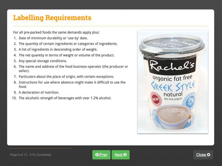 Food Labelling Regulations Training Courses Online