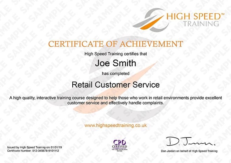 give an example of good customer service in retail