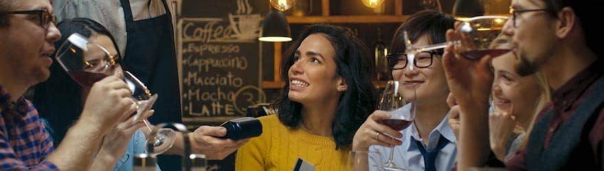 Group of people in a bar