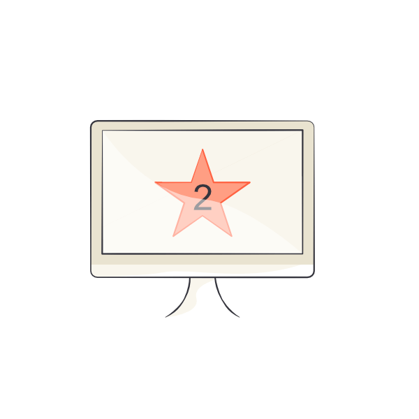 Illustration of food rating on a computer