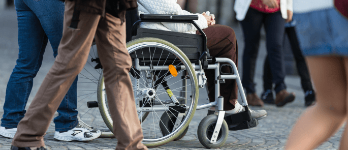 Vulnerable adult in a wheelchair