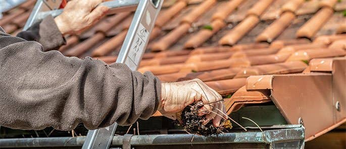Cleaning out gutters