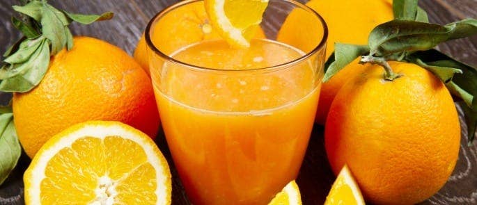 Glass of fresh orange juice