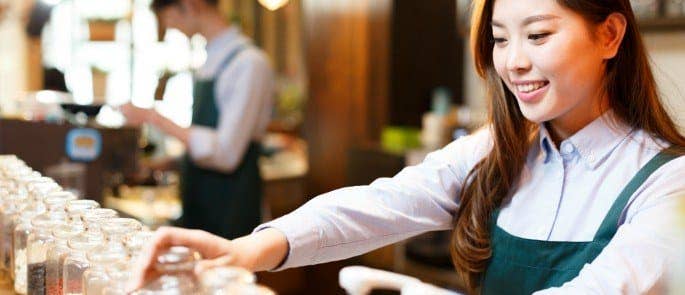 waitress in a cafe