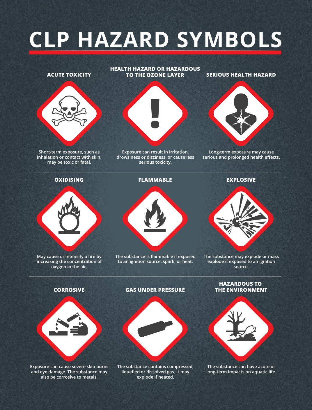 GB CLP Hazard Pictograms Poster