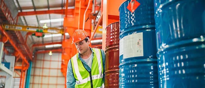 Man in a warehouse