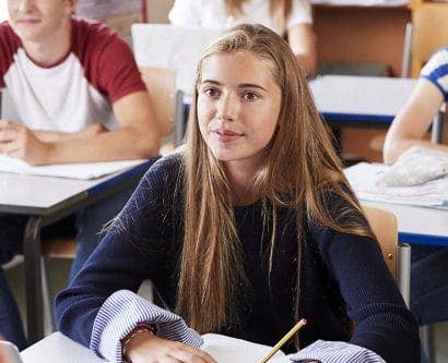 middle school students in classroom