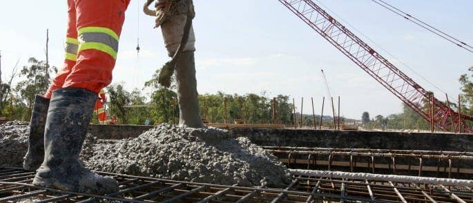 Construction worker on a road project