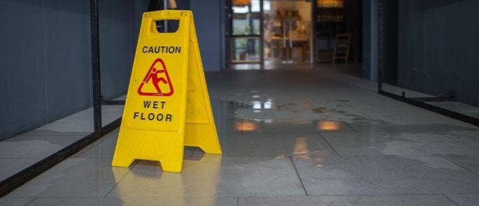 Slip hazard in the workplace
