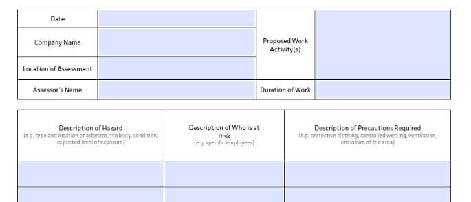 Asbestos Risk Assessment Template from High Speed Training