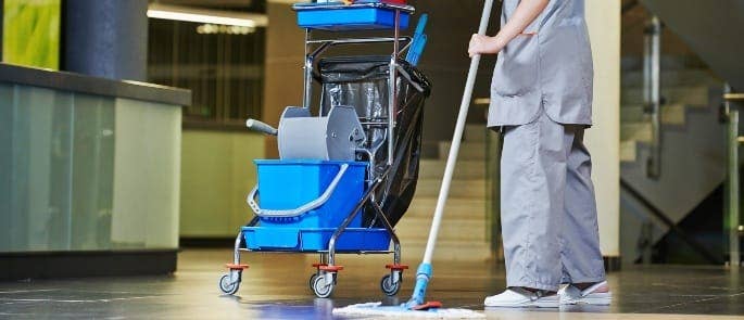 cleaning kitchen floor