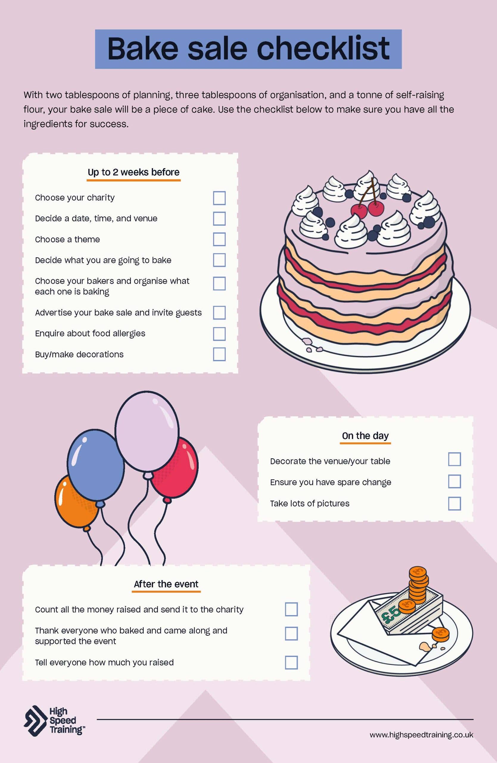 How To Plan A Bake Sale Free Checklist Tips