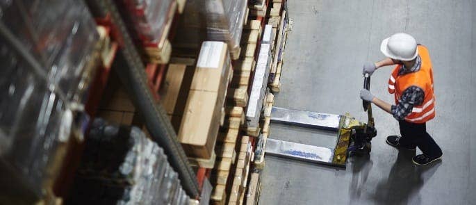 warehouse worker in personal protective equipment