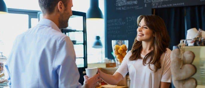 barista serving a customer