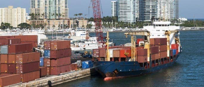 Unloading a Cargo Ship