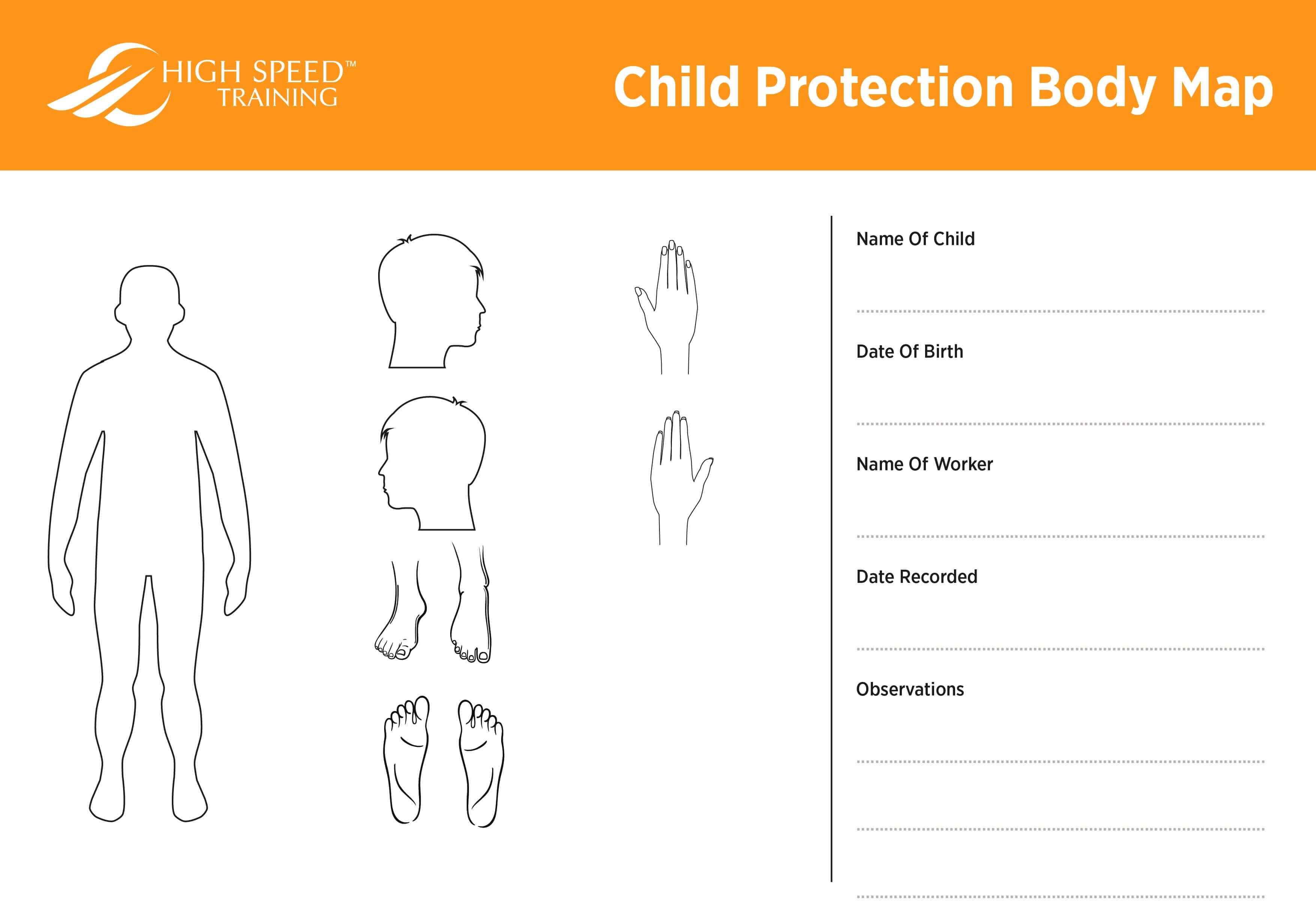 Child Protection Body Map Template Safeguarding Advice