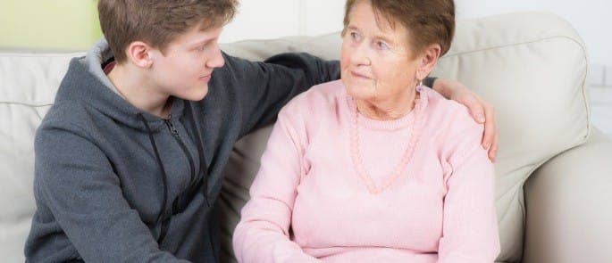 young carer supporting relative