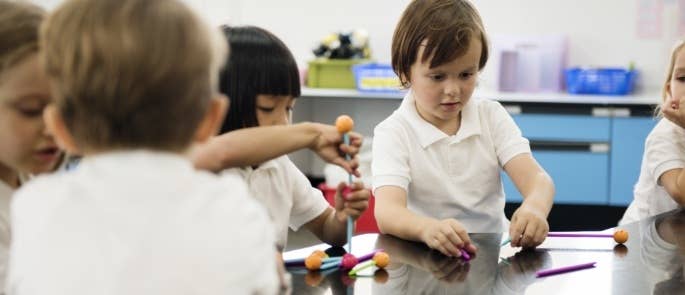 A child in science class