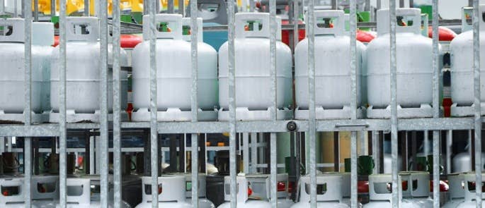 Cylinders of hazardous substances in storage