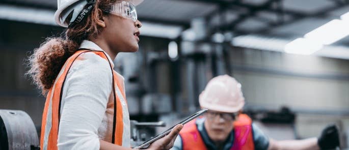 Workers wearing PPE