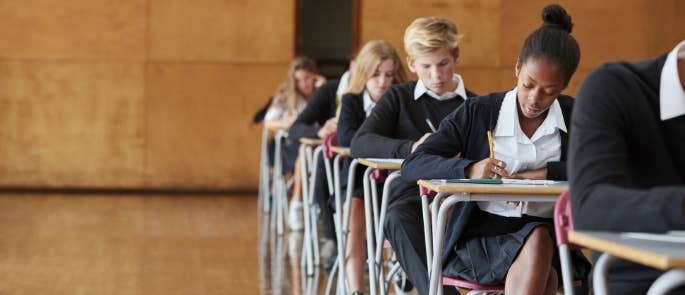 Students taking exam