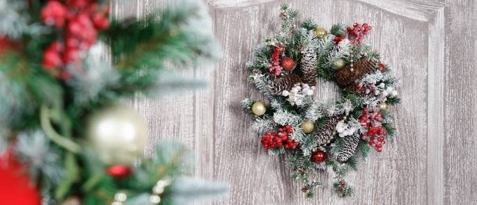 Christmas wreath on a door