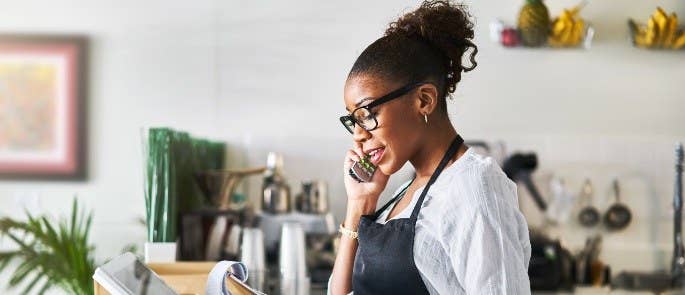 A business woman in her cafe