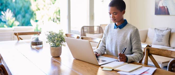 Woman preparing to take notes