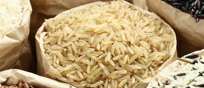 Different bags of rice