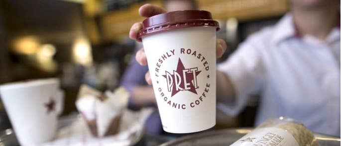 Photo of a coffee cup from Pret a Manger