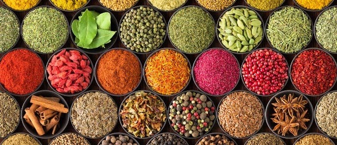 Selection of herbs and spices