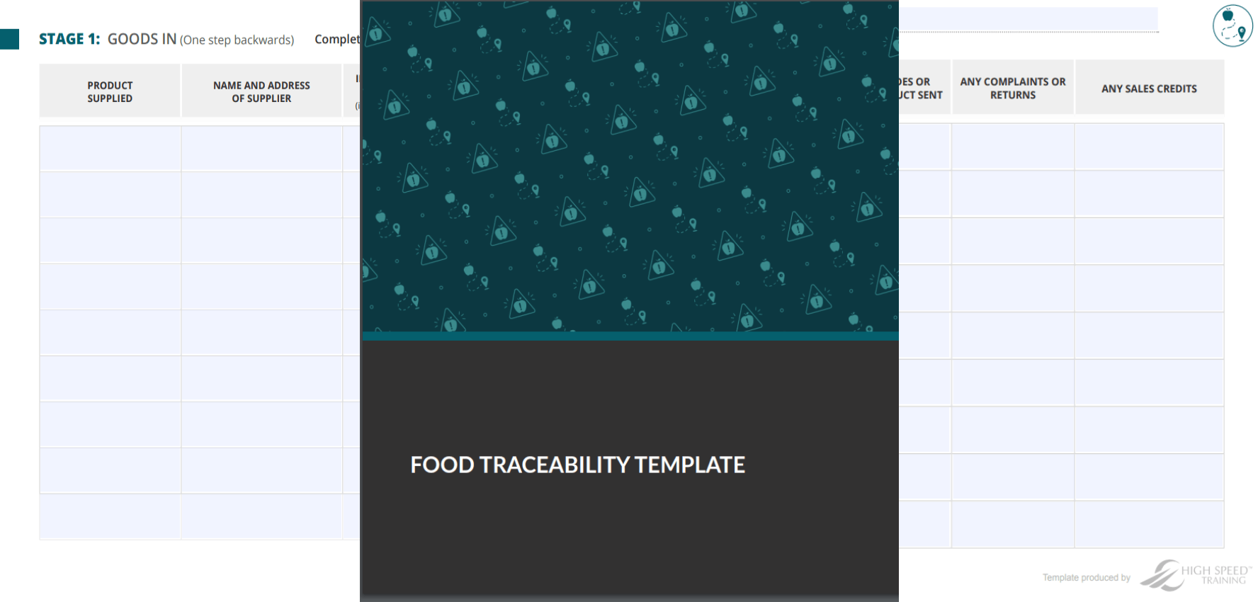 Food Traceability Template Free Download and Procedure Guidance