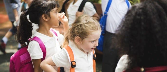 Group of school children in school playground