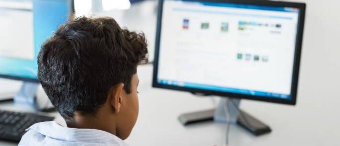 Young boy on computer