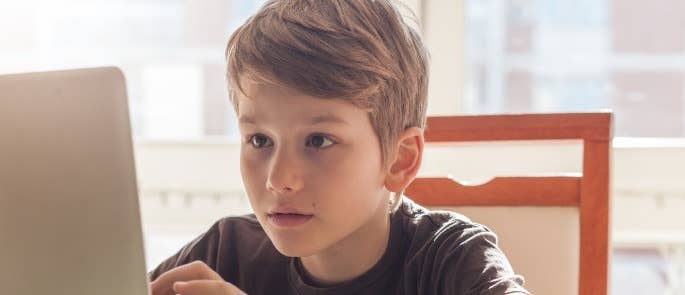 Young boy on laptop