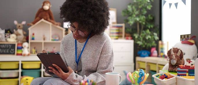 Teacher working on her personal development goals