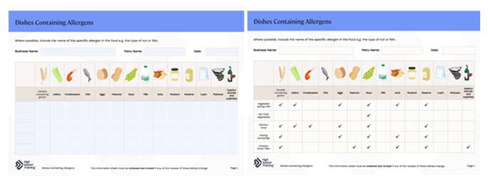 Dishes Containing Allergens Preview