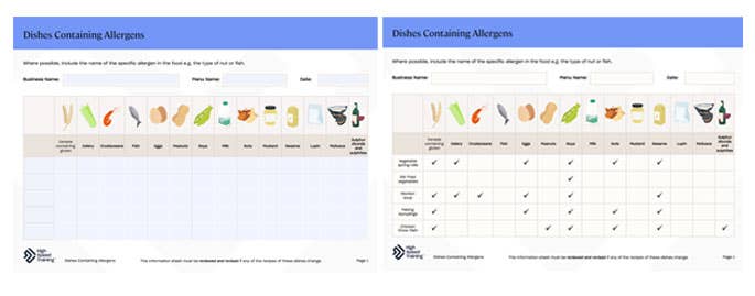 Dishes Containing Allergens Preview