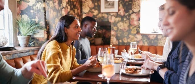 Customers in a restaurant