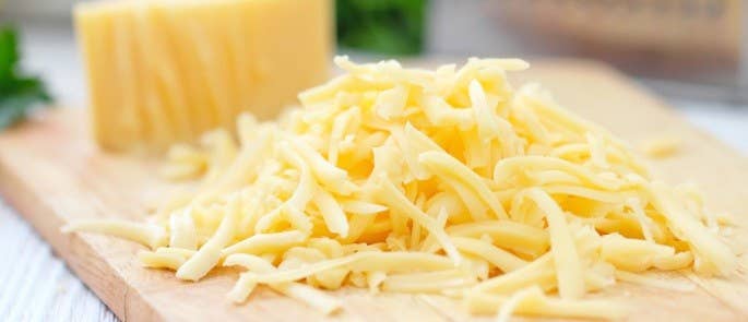 Pile of grated cheese