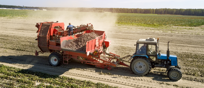 Tractor in field