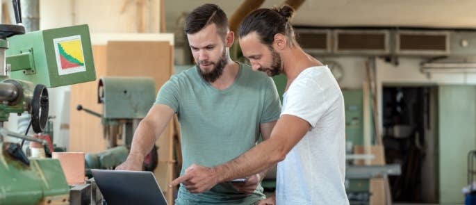 Employees in a workshop