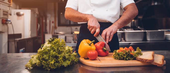 Chef preparing food for customers