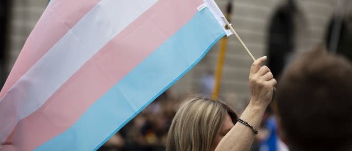 Transgender flag at pride parade