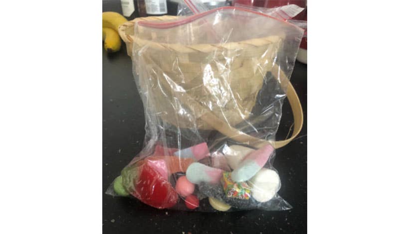 Homemade sweet pick and mix bag for children