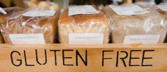 Gluten free bread offered for sale in a shop