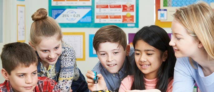 Pupils learning in the classroom